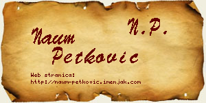 Naum Petković vizit kartica